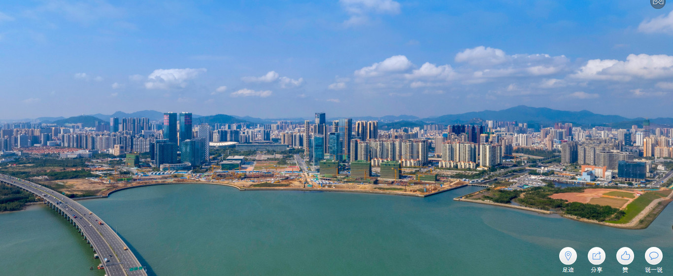 前海湾中心,广深沿江高速收费站上方,航拍