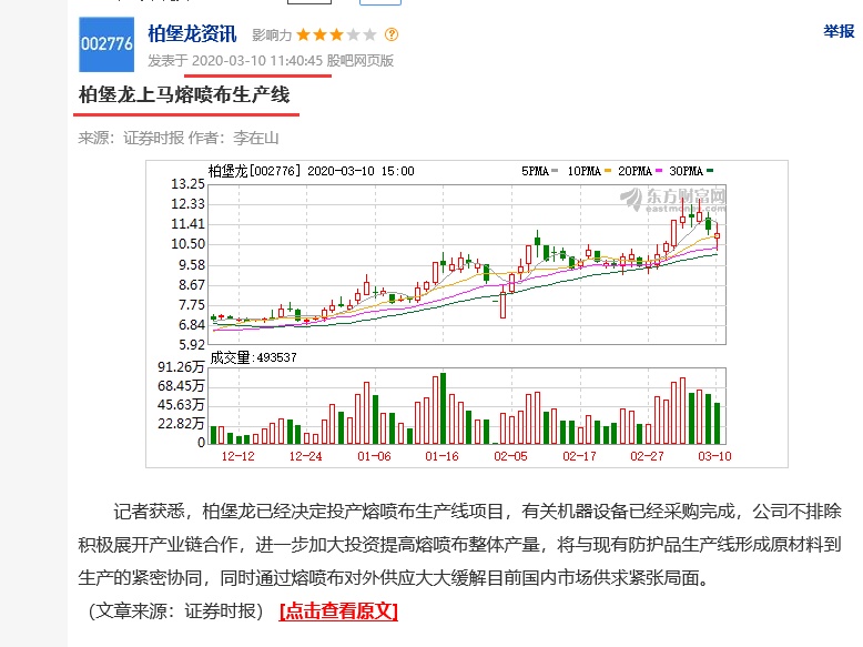 柏堡龙,口罩,熔喷布,网红经济.