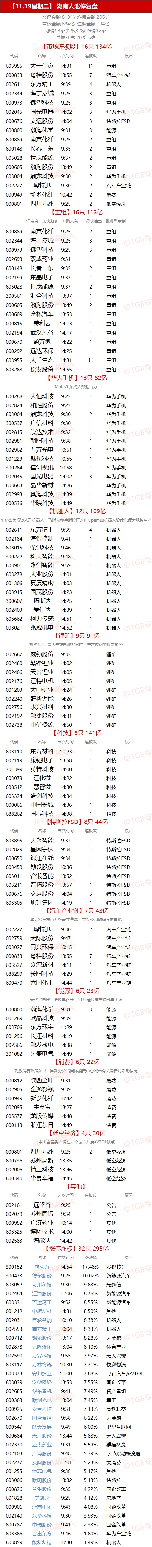 11.19湖南人涨停复盘